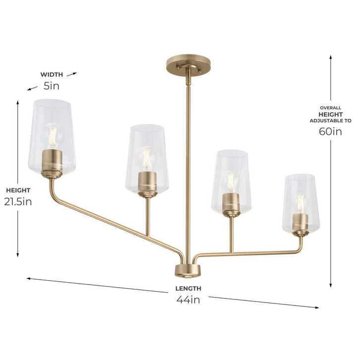 Progress Canada - P400441-177 - Four Light Linear Chandelier - Celino - Champagne Bronze