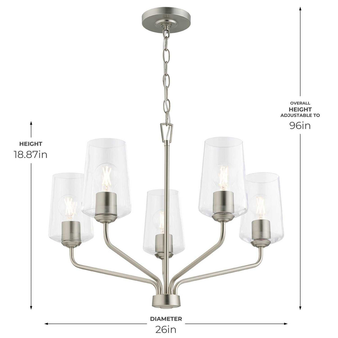 Progress Canada - P400442-009 - Five Light Chandelier - Celino - Brushed Nickel