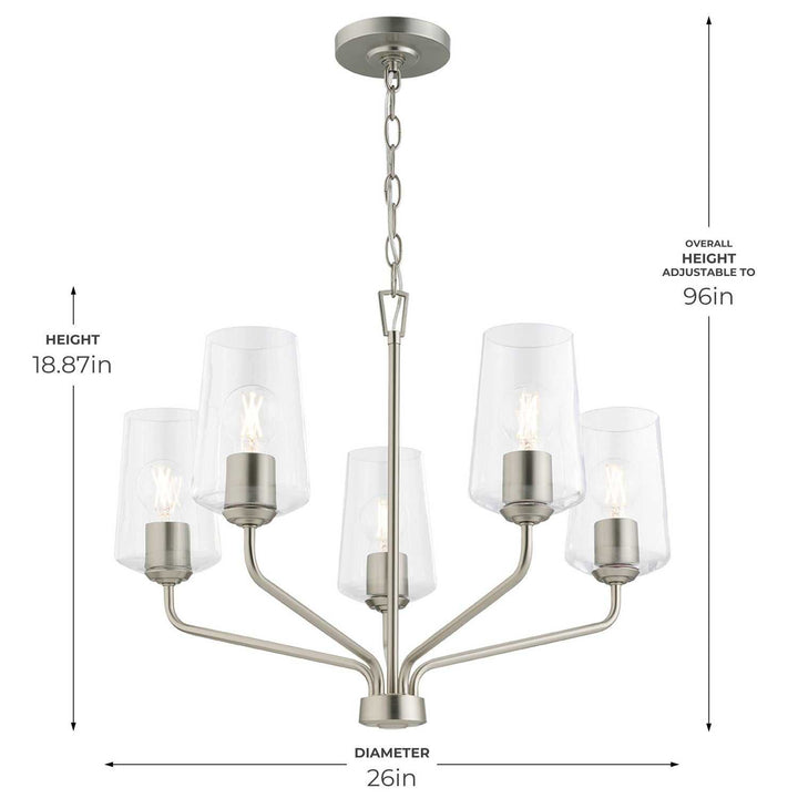 Progress Canada - P400442-009 - Five Light Chandelier - Celino - Brushed Nickel