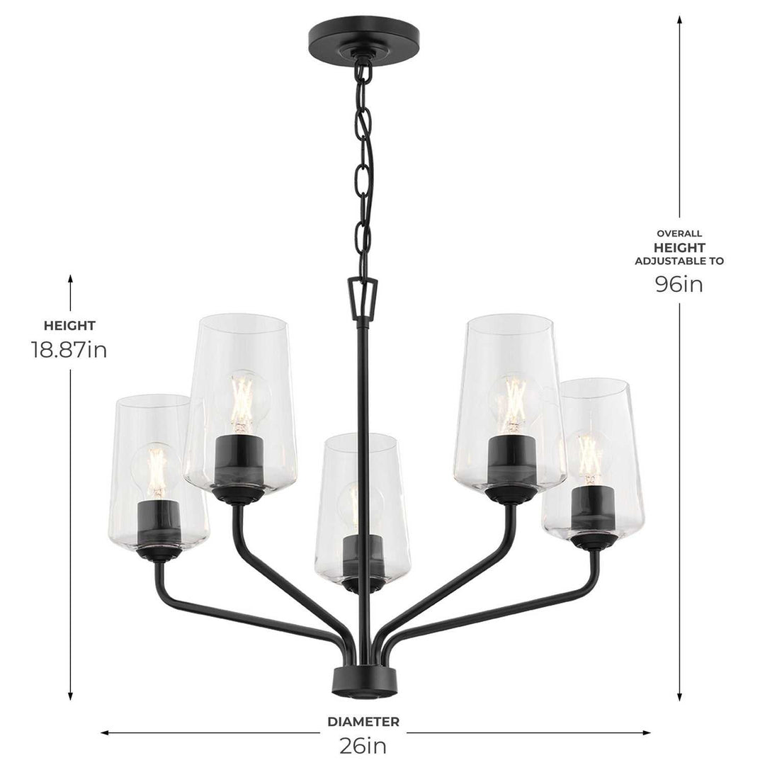 Progress Canada - P400442-031 - Five Light Chandelier - Celino - Black