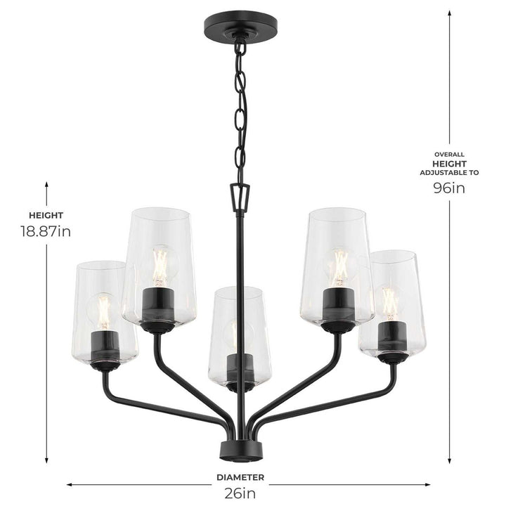 Progress Canada - P400442-031 - Five Light Chandelier - Celino - Black