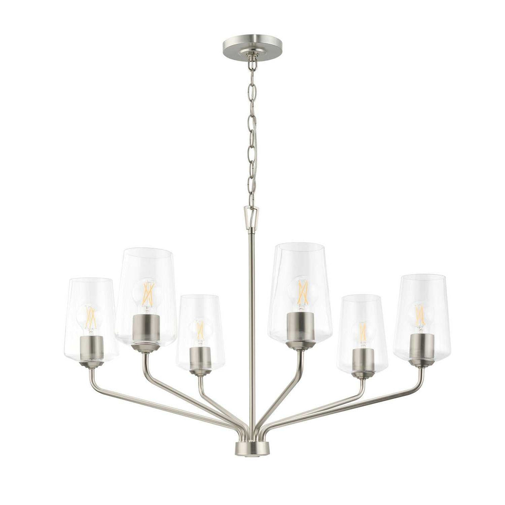 Progress Canada - P400443-009 - Six Light Chandelier - Celino - Brushed Nickel