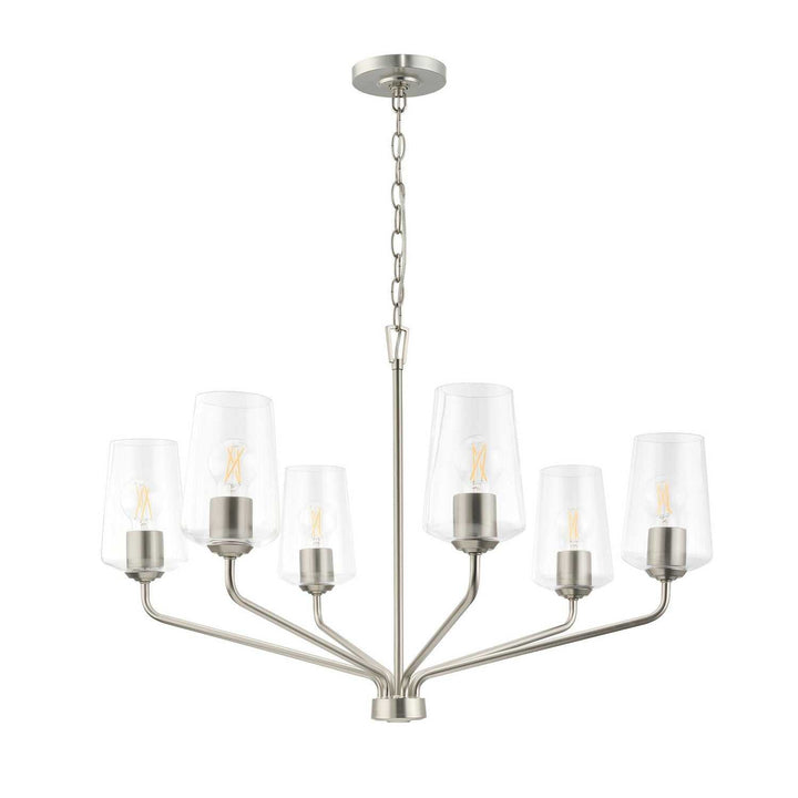 Progress Canada - P400443-009 - Six Light Chandelier - Celino - Brushed Nickel