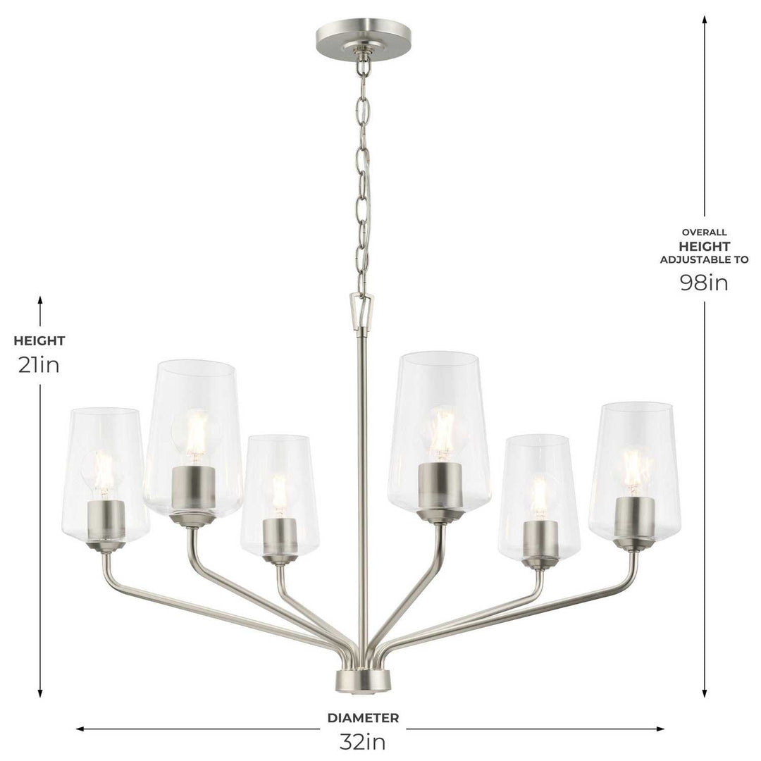 Progress Canada - P400443-009 - Six Light Chandelier - Celino - Brushed Nickel