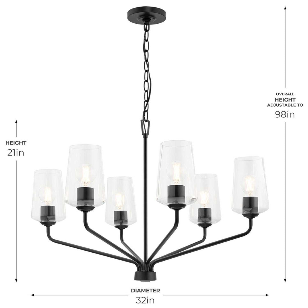 Progress Canada - P400443-031 - Six Light Chandelier - Celino - Black