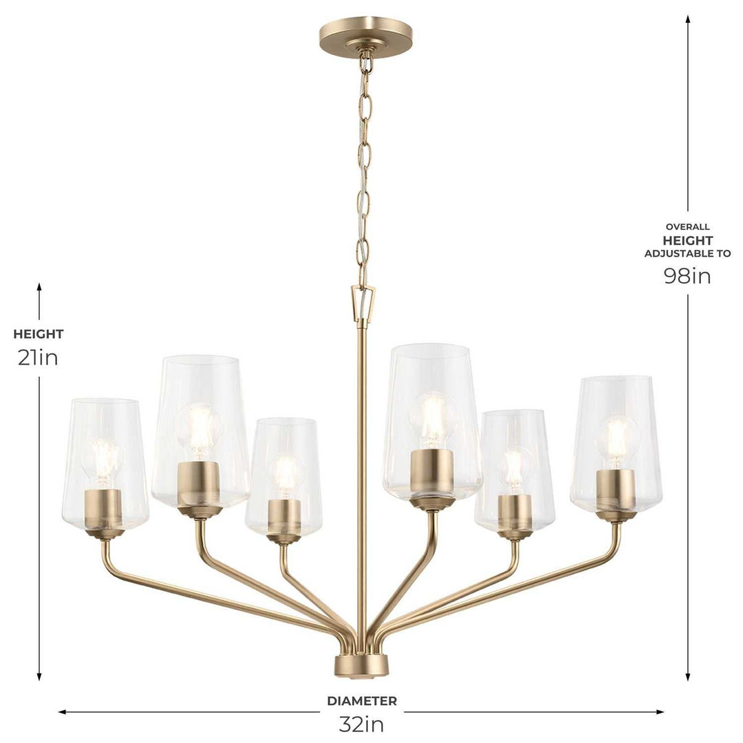 Progress Canada - P400443-177 - Six Light Chandelier - Celino - Champagne Bronze