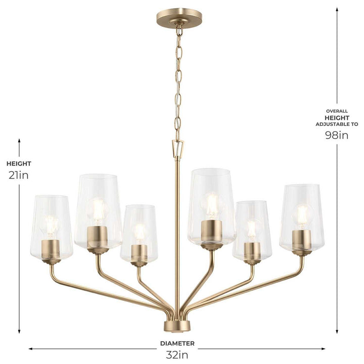 Progress Canada - P400443-177 - Six Light Chandelier - Celino - Champagne Bronze