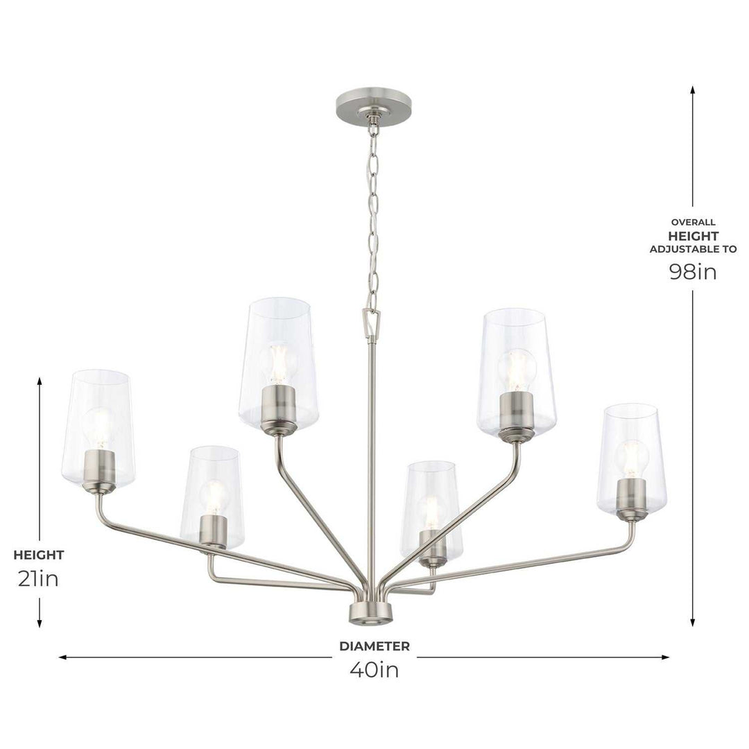 Progress Canada - P400444-009 - Six Light Chandelier - Celino - Brushed Nickel