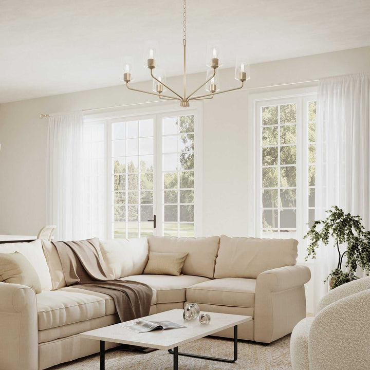 Progress Canada - P400444-009 - Six Light Chandelier - Celino - Brushed Nickel