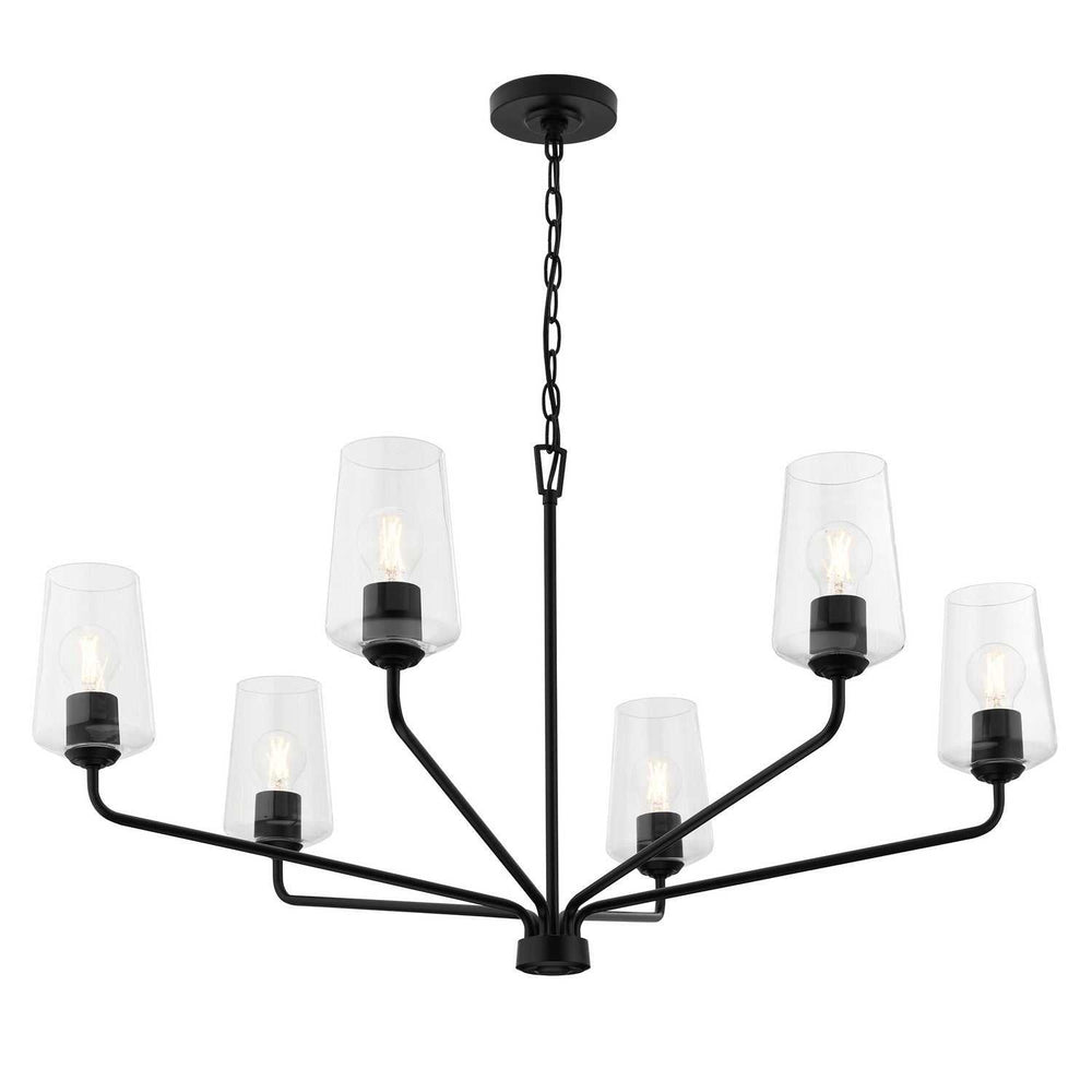 Progress Canada - P400444-031 - Six Light Chandelier - Celino - Black