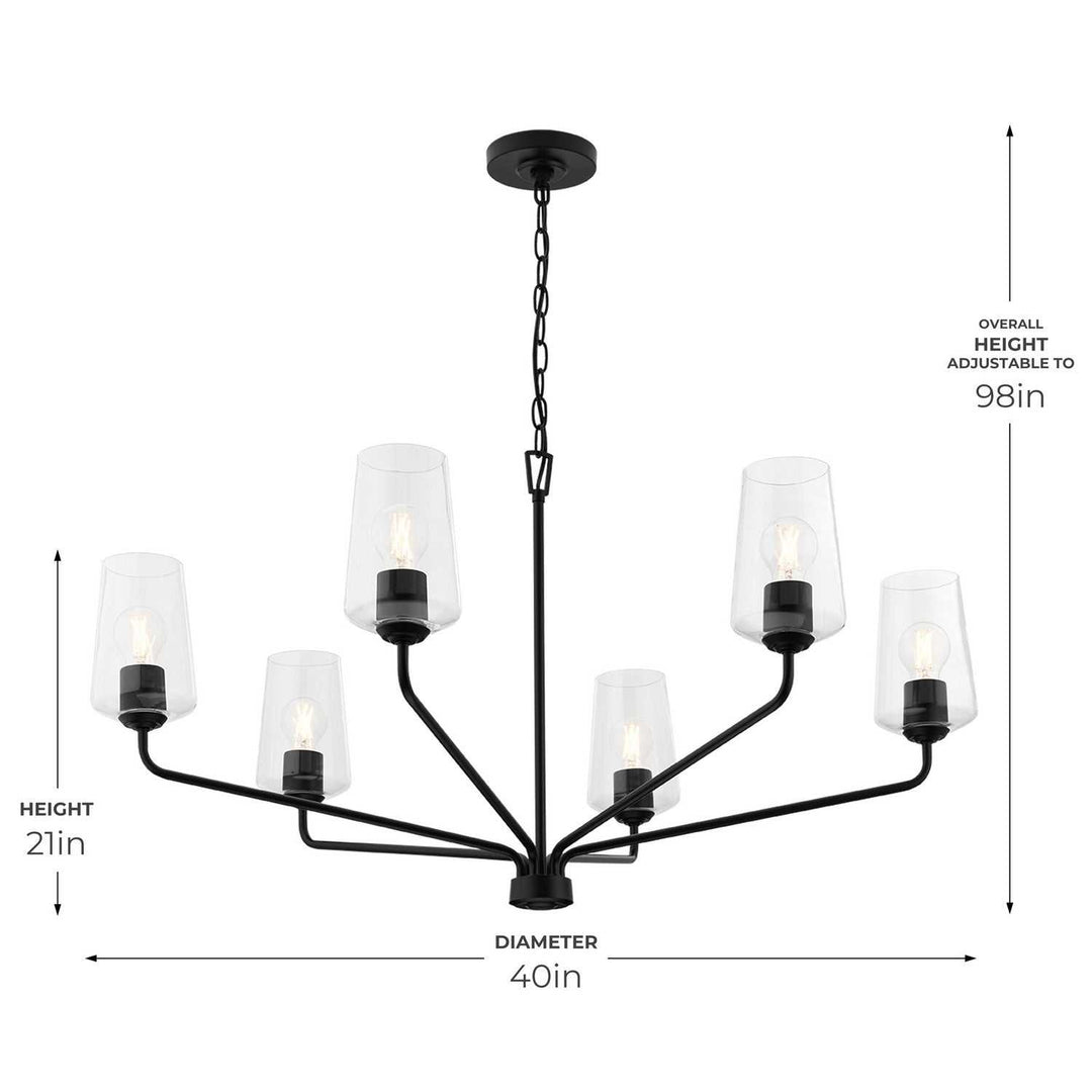 Progress Canada - P400444-031 - Six Light Chandelier - Celino - Black