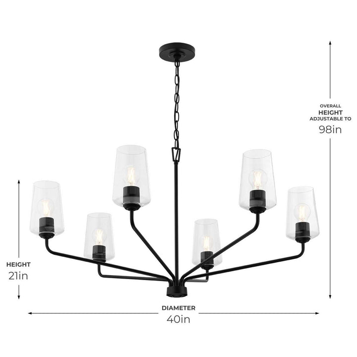Progress Canada - P400444-031 - Six Light Chandelier - Celino - Black