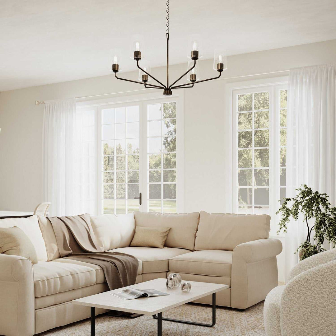 Progress Canada - P400444-031 - Six Light Chandelier - Celino - Black