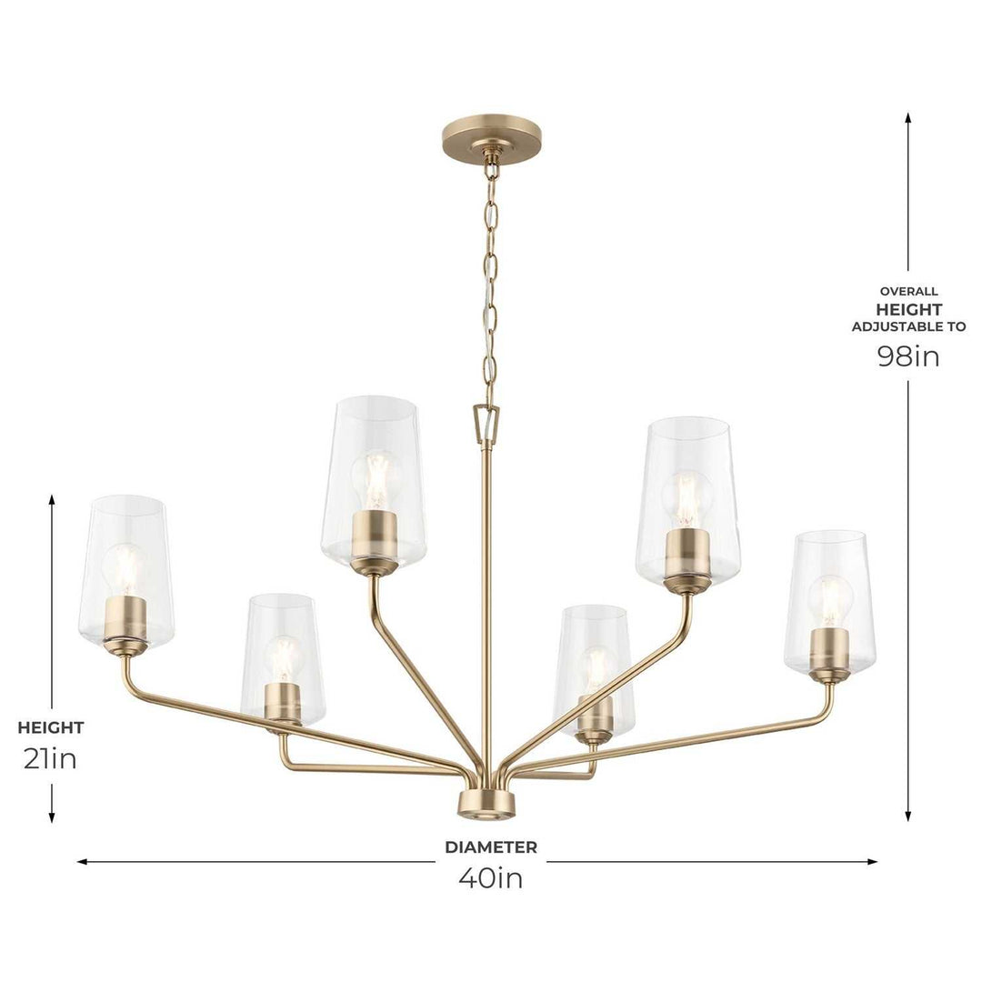 Progress Canada - P400444-177 - Six Light Chandelier - Celino - Champagne Bronze