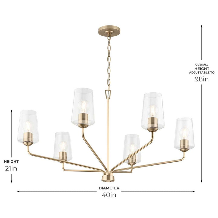 Progress Canada - P400444-177 - Six Light Chandelier - Celino - Champagne Bronze