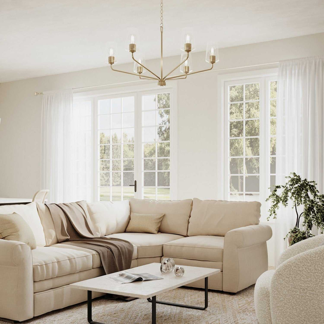 Progress Canada - P400444-177 - Six Light Chandelier - Celino - Champagne Bronze
