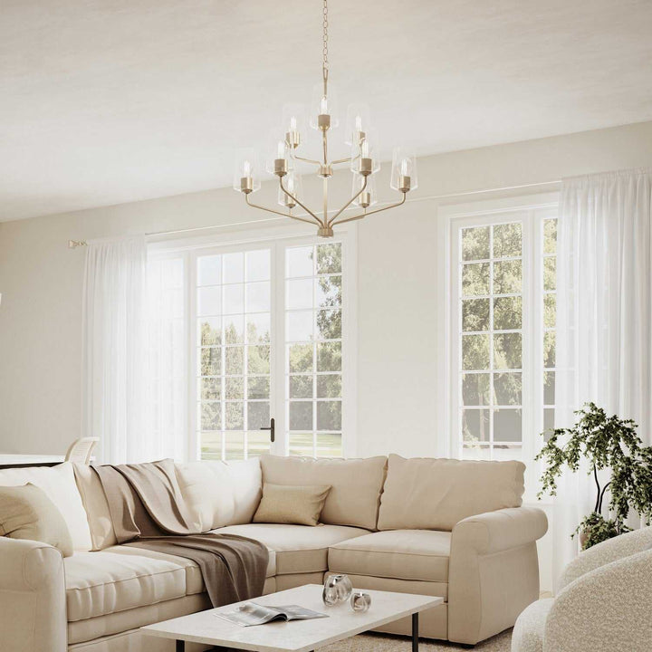 Progress Canada - P400445-009 - Nine Light Chandelier - Celino - Brushed Nickel