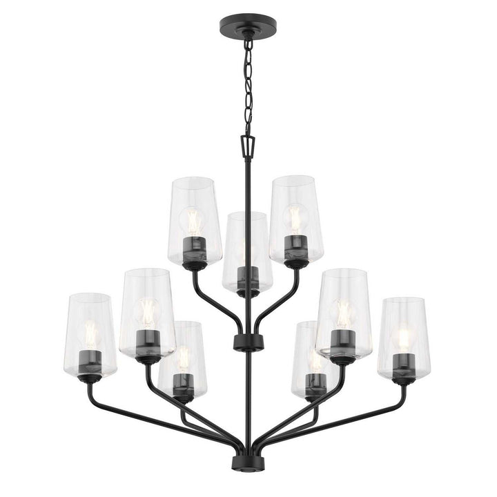 Progress Canada - P400445-031 - Nine Light Chandelier - Celino - Black