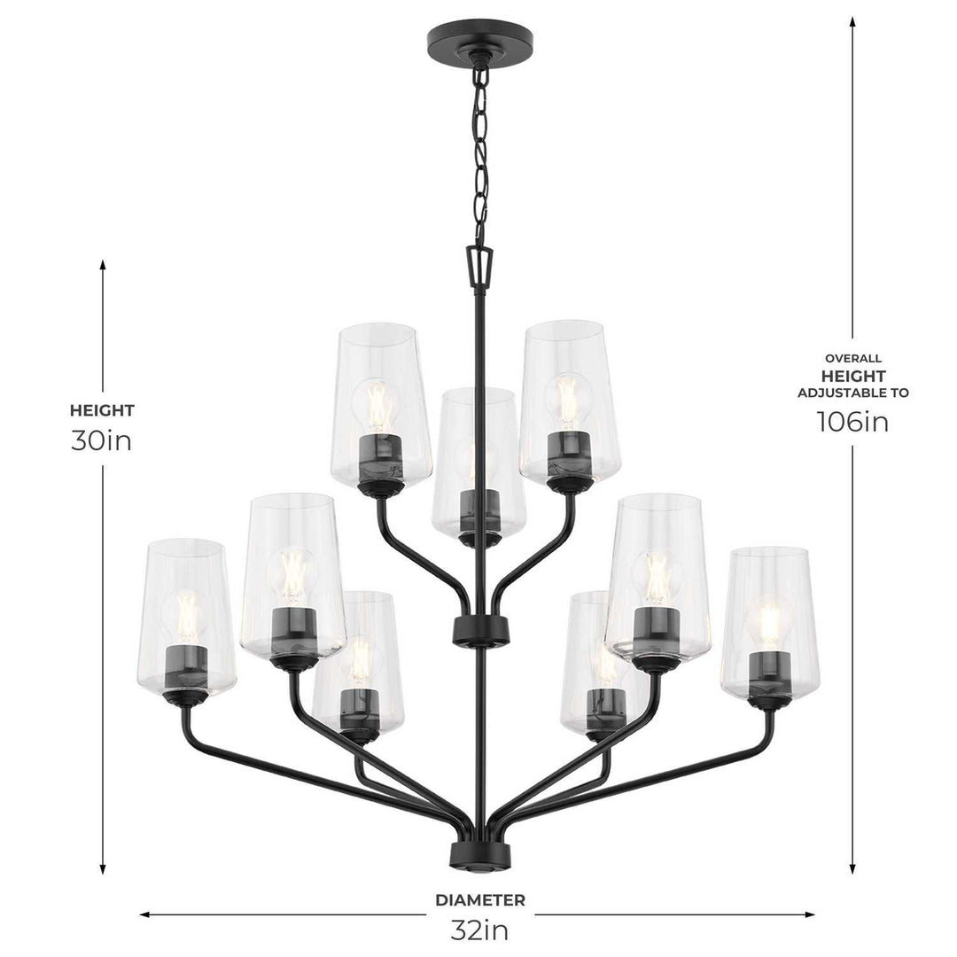 Progress Canada - P400445-031 - Nine Light Chandelier - Celino - Black