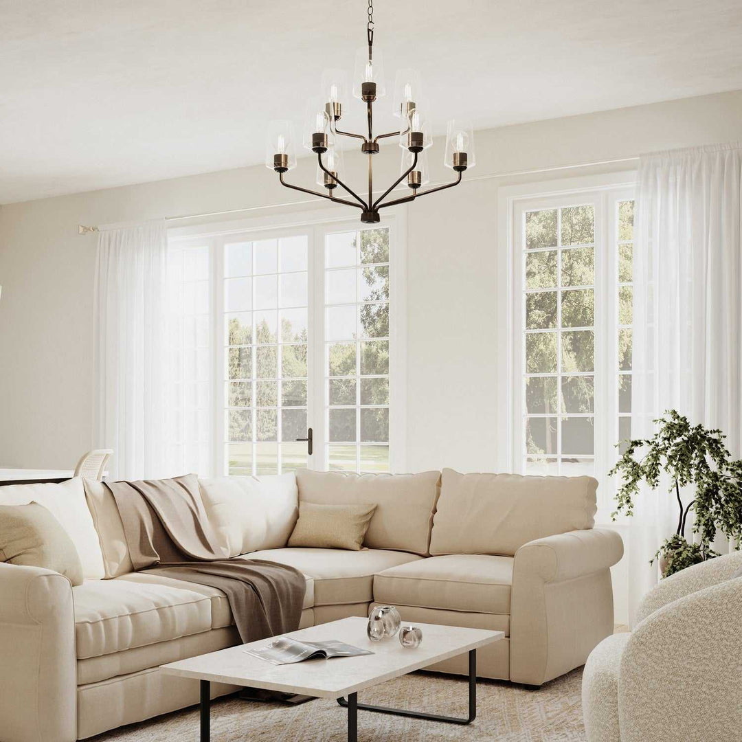 Progress Canada - P400445-031 - Nine Light Chandelier - Celino - Black
