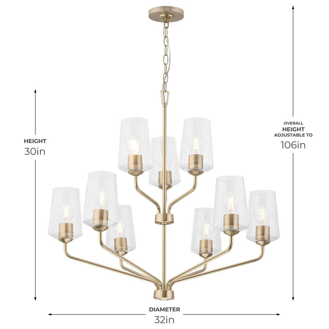 Progress Canada - P400445-177 - Nine Light Chandelier - Celino - Champagne Bronze