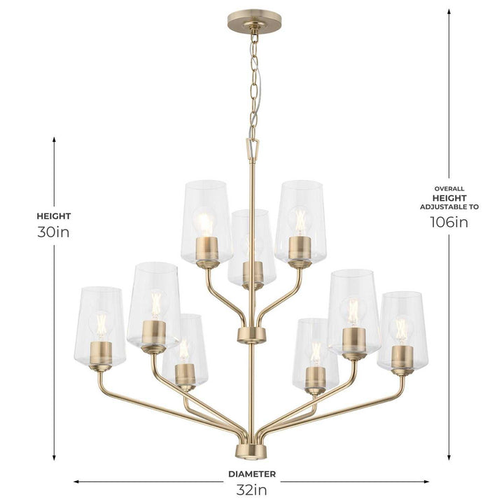 Progress Canada - P400445-177 - Nine Light Chandelier - Celino - Champagne Bronze