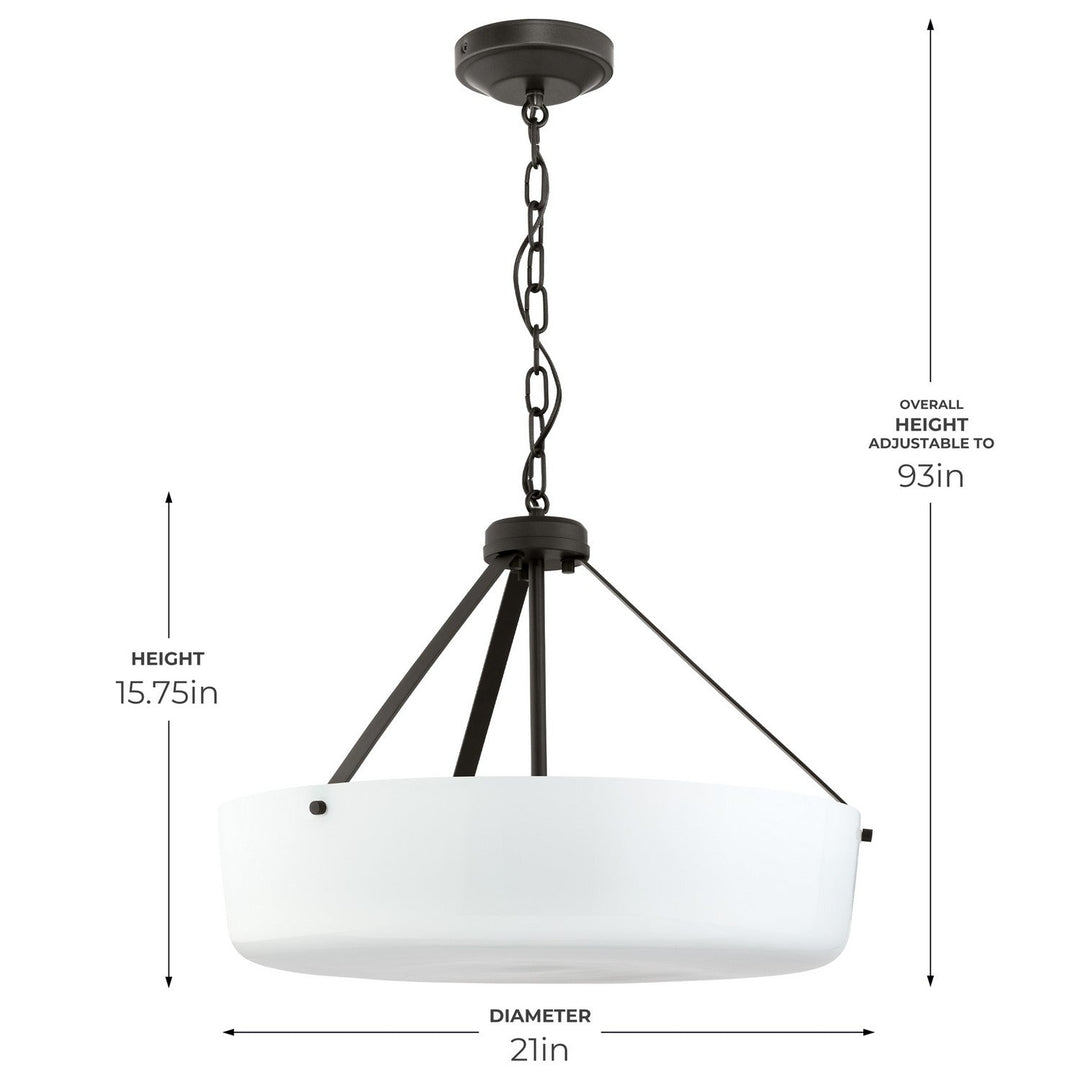 Progress Canada - P500508-020 - Three Light Convertible Pendant - Lieon - Antique Bronze