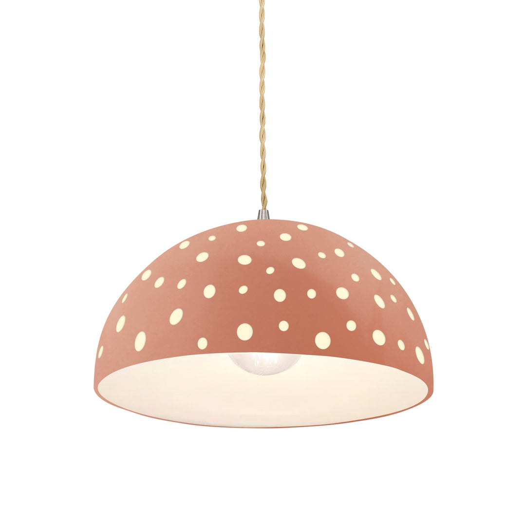 Justice Designs - CER-6257-BSH-NCKL-BEIG-TWST - One Light Pendant - Radiance Collection - Brushed Nickel