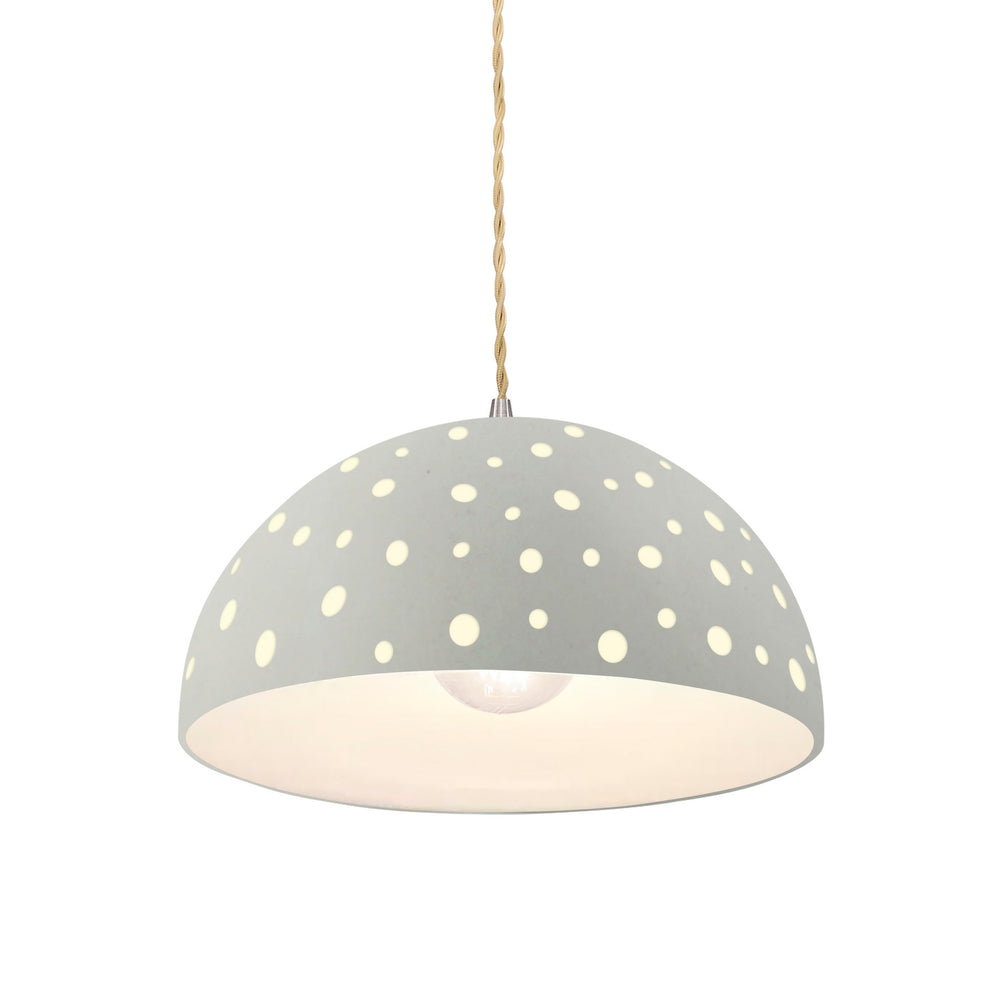 Justice Designs - CER-6257-MAT-NCKL-BEIG-TWST - One Light Pendant - Radiance Collection - Brushed Nickel