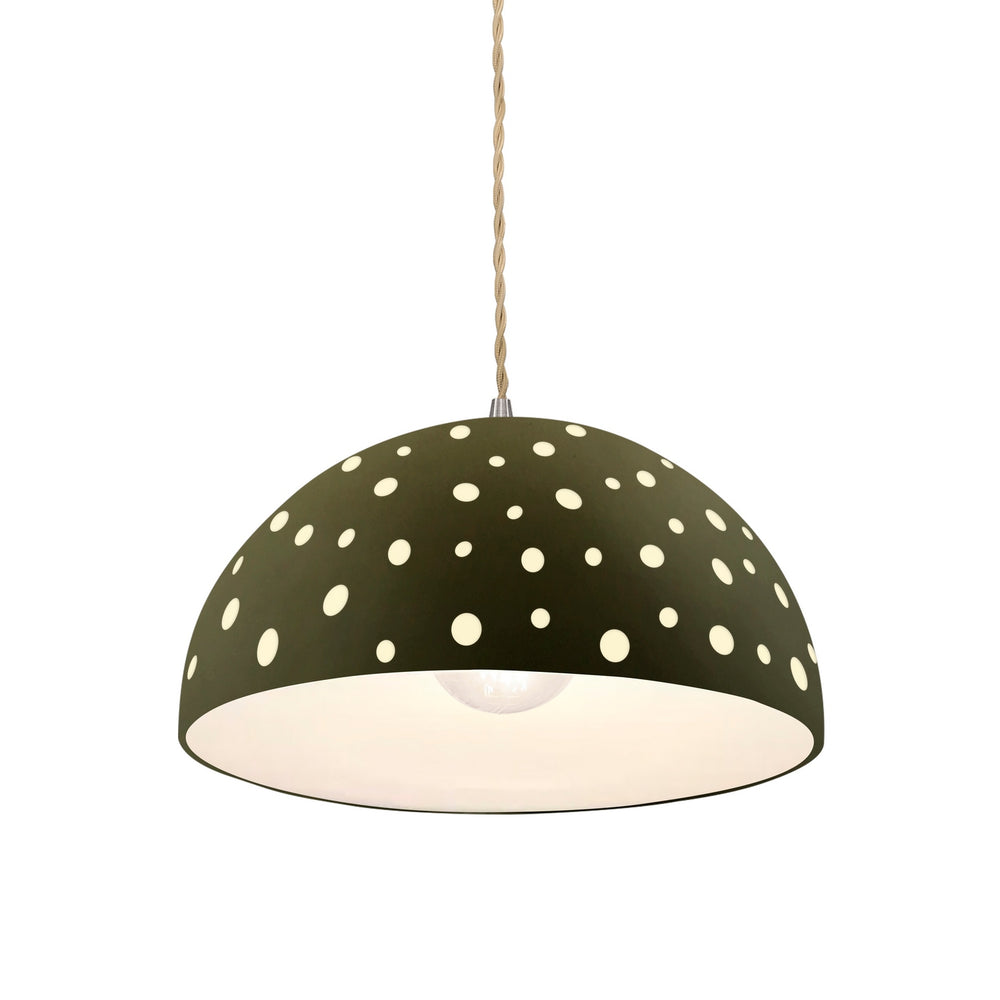 Justice Designs - CER-6257-MGRN-NCKL-BEIG-TWST - One Light Pendant - Radiance Collection - Brushed Nickel