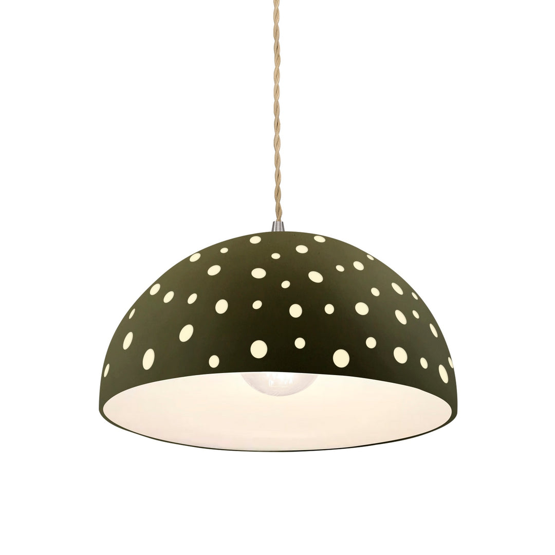 Justice Designs - CER-6257-MGRN-NCKL-BEIG-TWST - One Light Pendant - Radiance Collection - Brushed Nickel