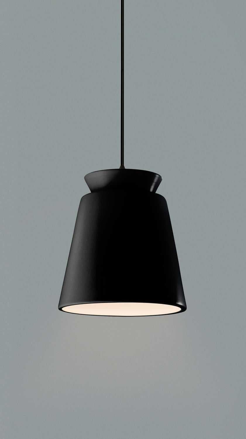 Radiance Collection One Light Pendant in Matte Black Justice Designs