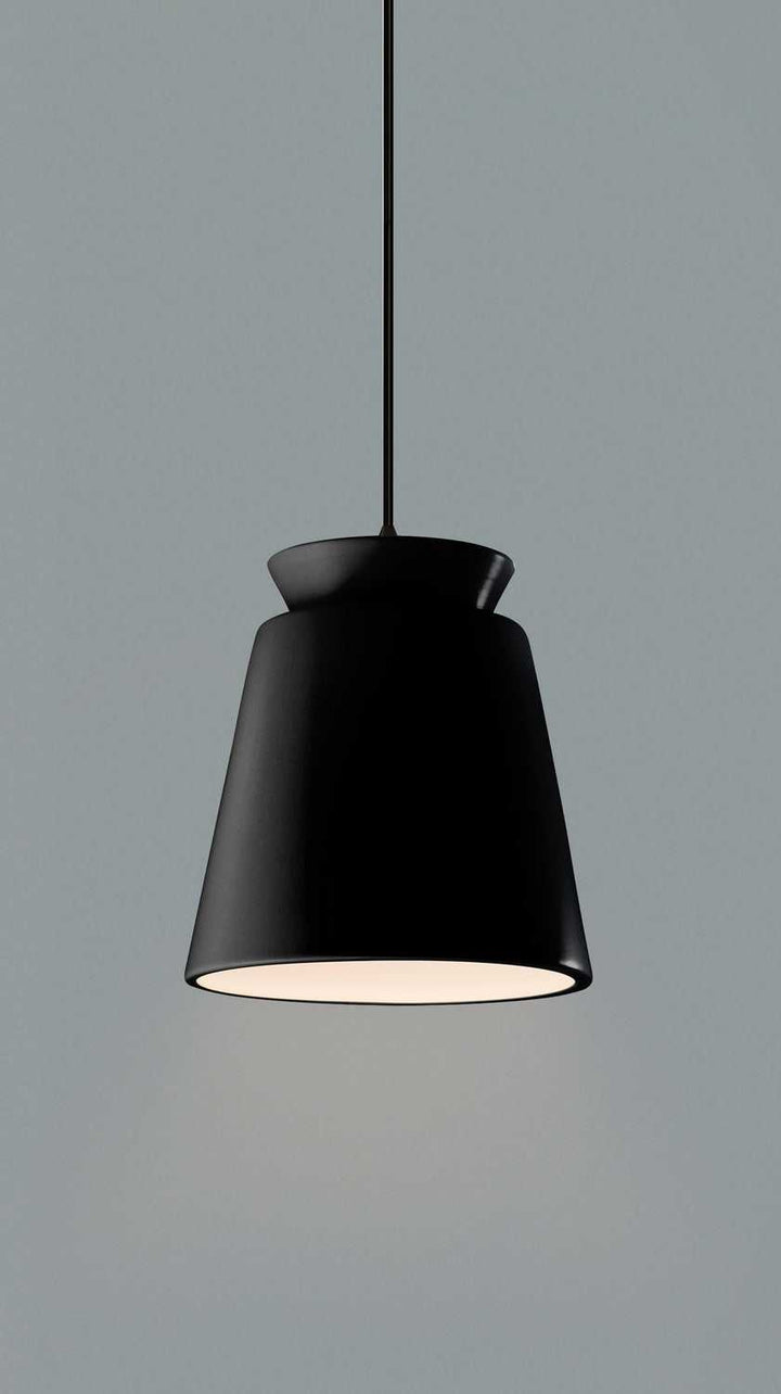 Radiance Collection One Light Pendant in Matte Black Justice Designs