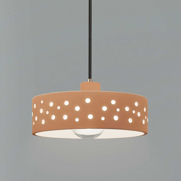 Radiance Collection One Light Pendant in Antique Brass Justice Designs