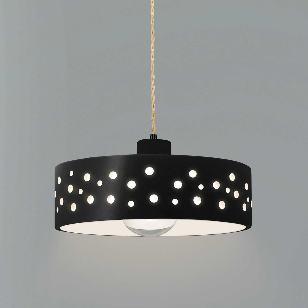 Radiance Collection One Light Pendant in Matte Black Justice Designs