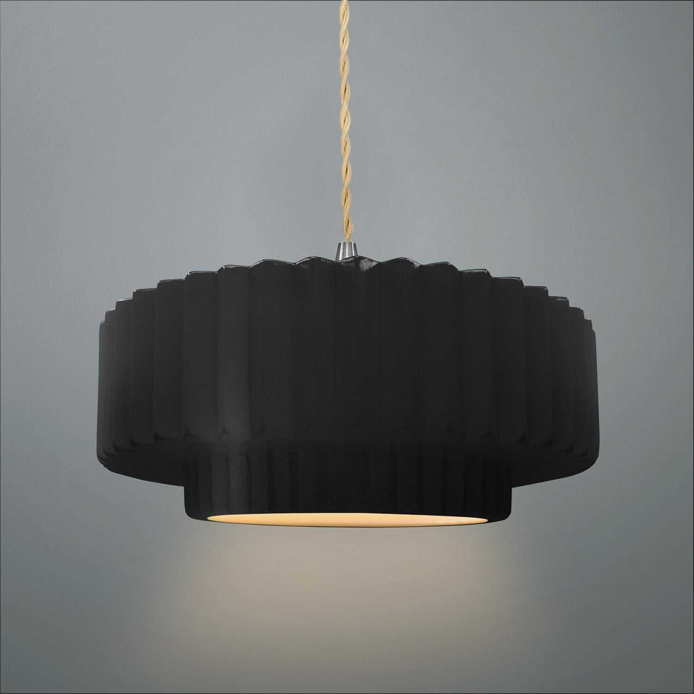 Radiance Collection One Light Pendant in Brushed Nickel Justice Designs