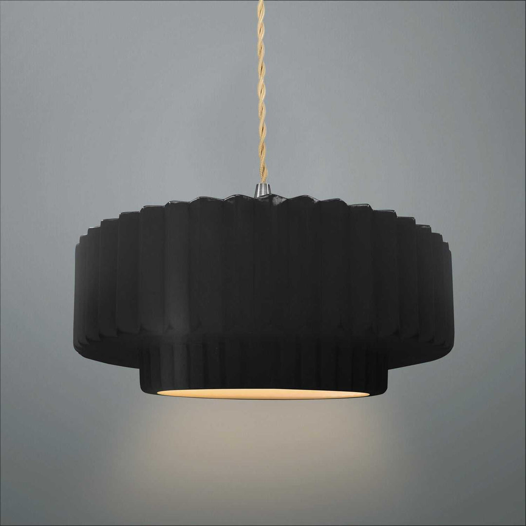 Radiance Collection One Light Pendant in Brushed Nickel Justice Designs