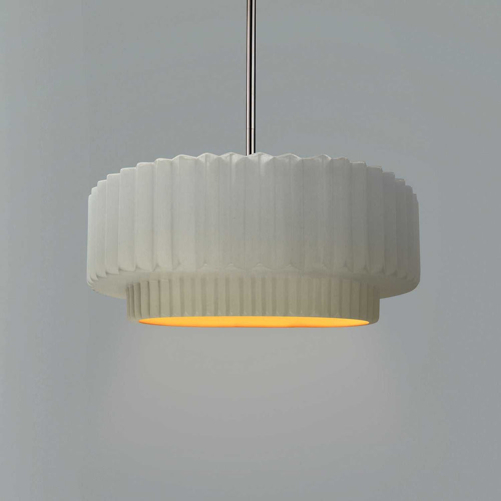 Radiance Collection One Light Pendant in Brushed Nickel Justice Designs