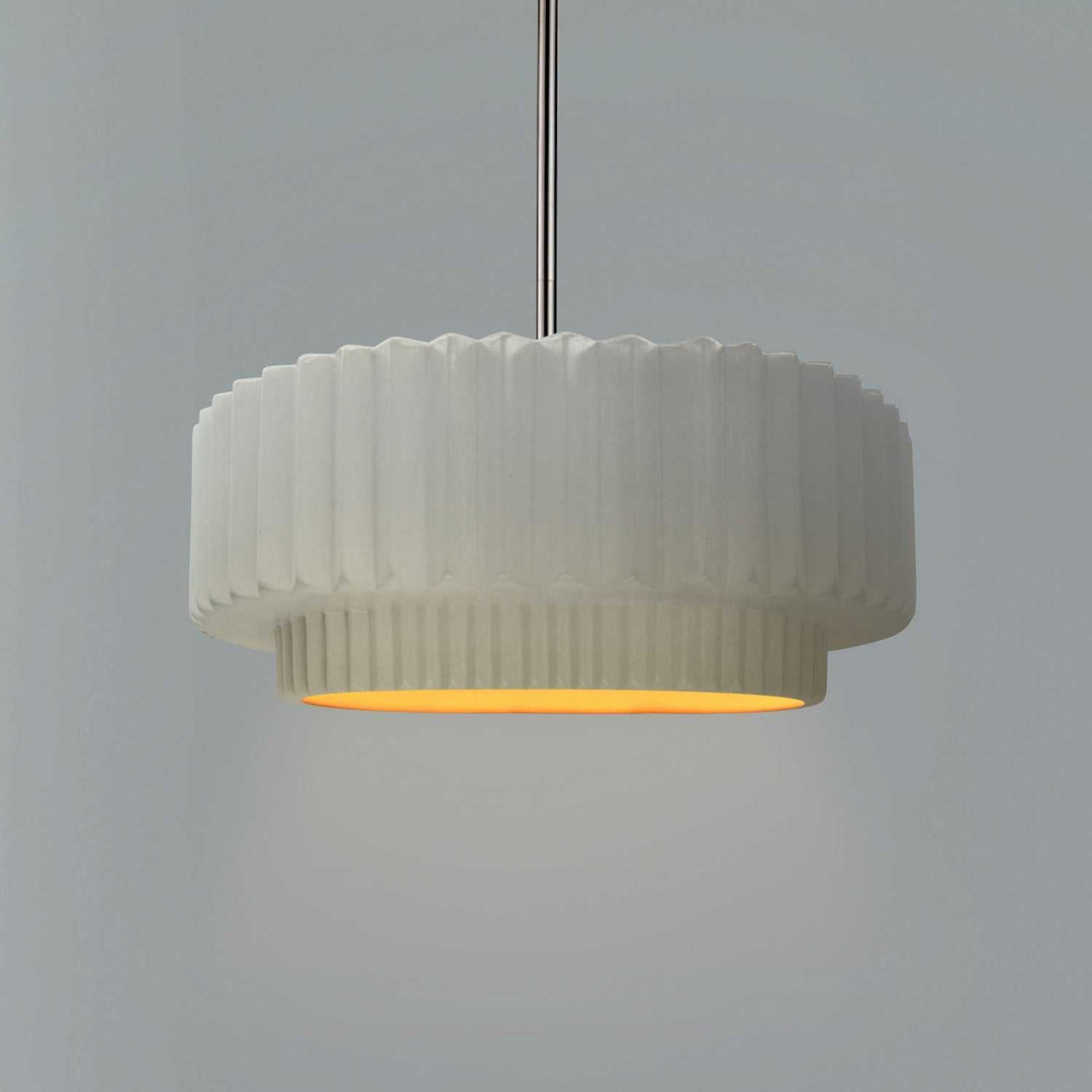 Radiance Collection One Light Pendant in Brushed Nickel Justice Designs