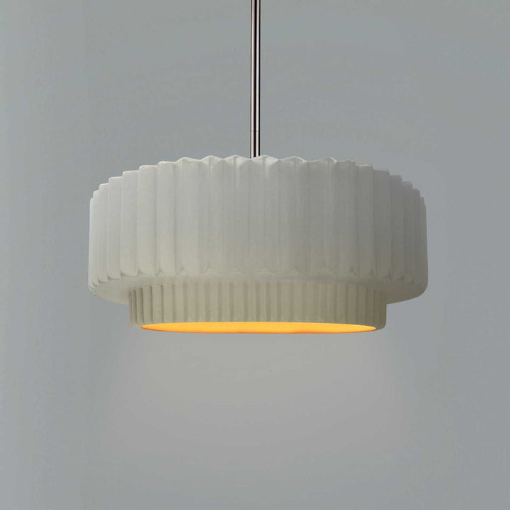 Radiance Collection One Light Pendant in Brushed Nickel Justice Designs