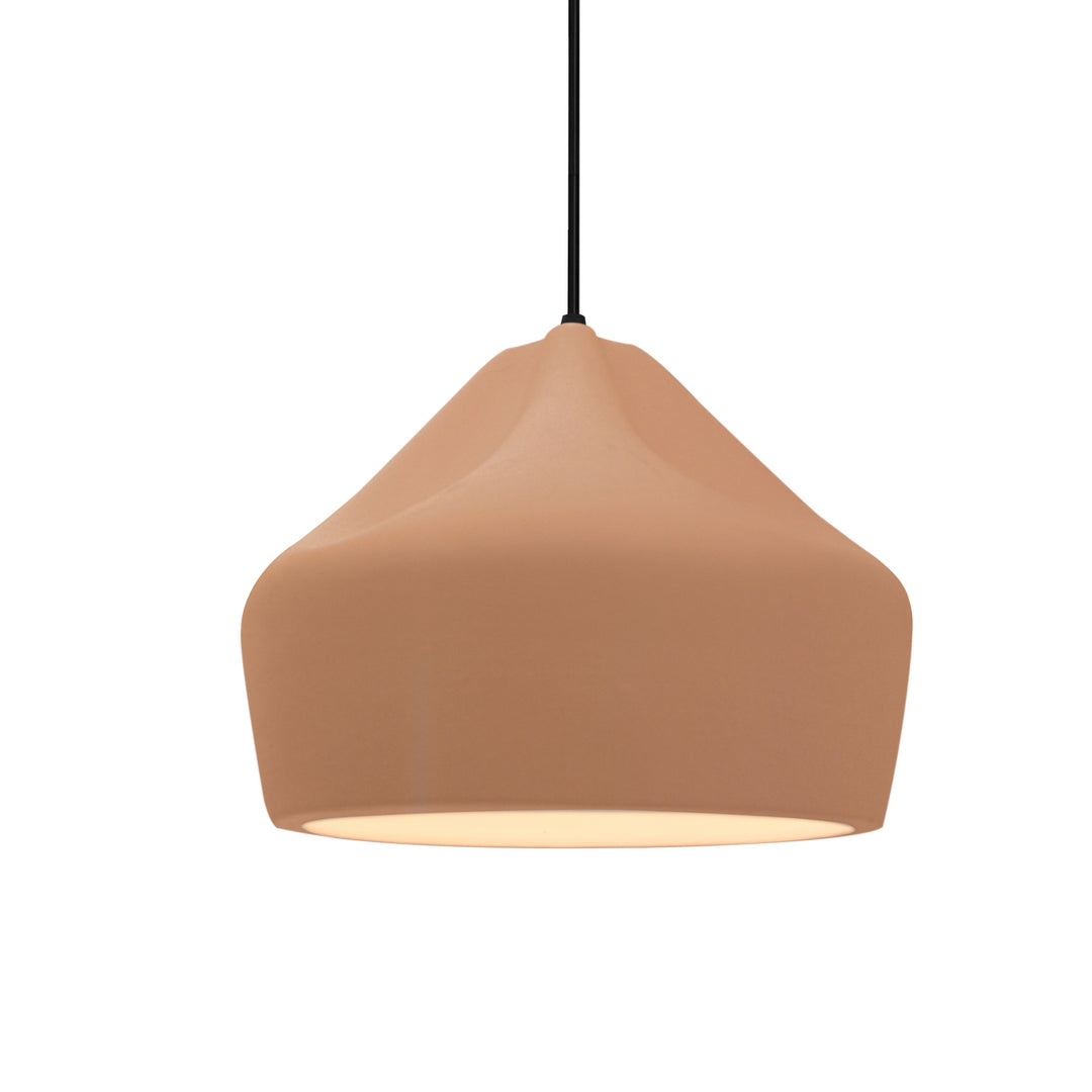 Justice Designs - CER-6590-ADOB-MBLK-BKCD - One Light Pendant - Radiance Collection - Matte Black