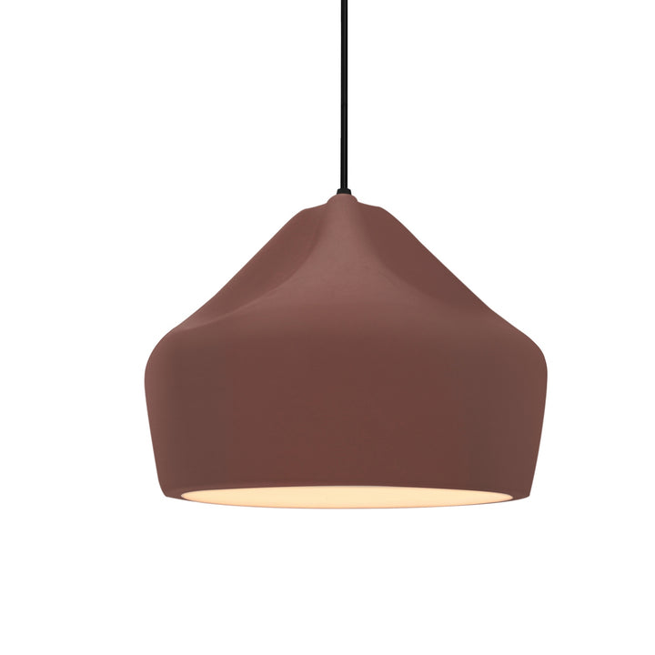 Justice Designs - CER-6590-CLAY-MBLK-BKCD - One Light Pendant - Radiance Collection - Matte Black