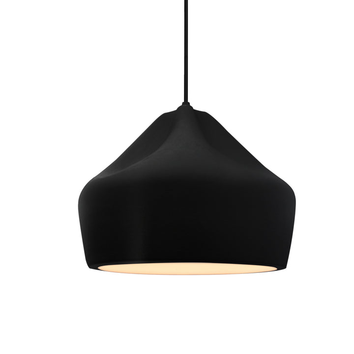 Justice Designs - CER-6590-CRB-MBLK-BKCD - One Light Pendant - Radiance Collection - Matte Black