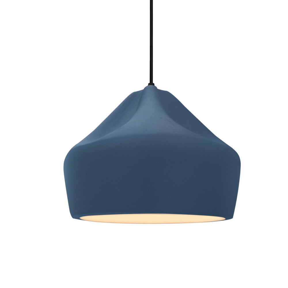 Justice Designs - CER-6590-MDMT-MBLK-BKCD - One Light Pendant - Radiance Collection - Matte Black