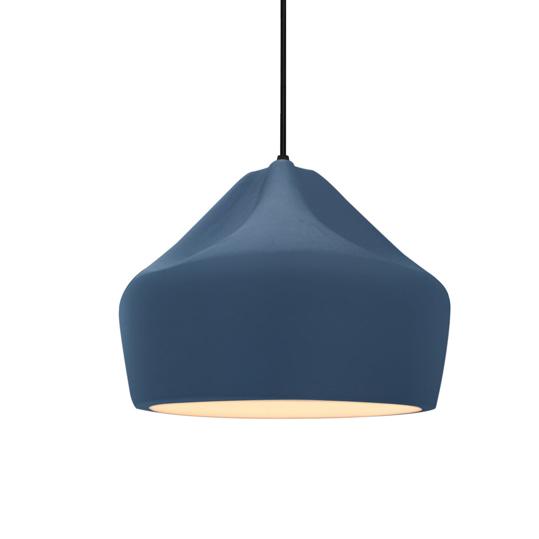 Justice Designs - CER-6590-MDMT-MBLK-BKCD - One Light Pendant - Radiance Collection - Matte Black