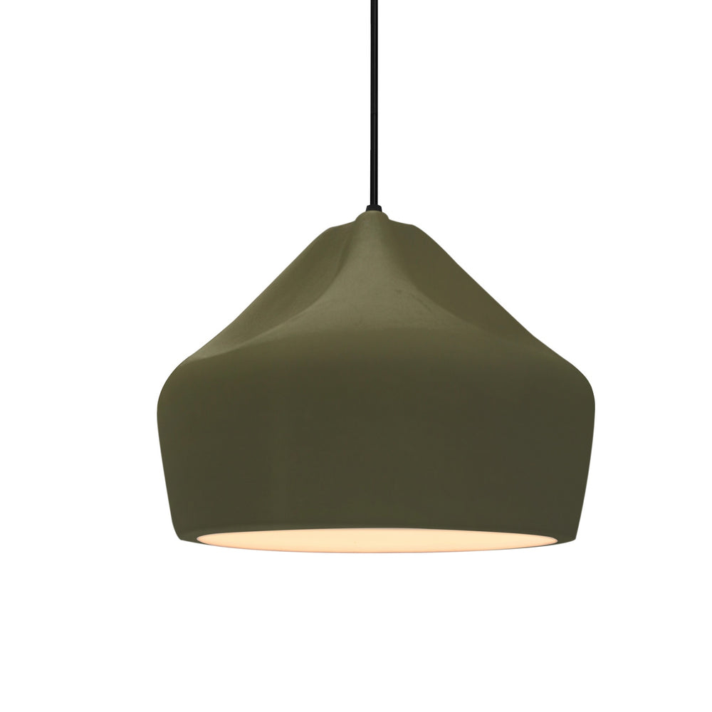 Justice Designs - CER-6590-MGRN-MBLK-BKCD - One Light Pendant - Radiance Collection - Matte Black