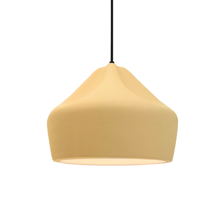 Justice Designs - CER-6590-MYLW-MBLK-BKCD - One Light Pendant - Radiance Collection - Matte Black