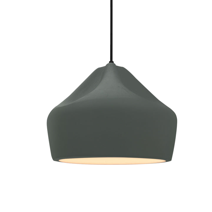 Justice Designs - CER-6590-PWGN-MBLK-BKCD - One Light Pendant - Radiance Collection - Matte Black