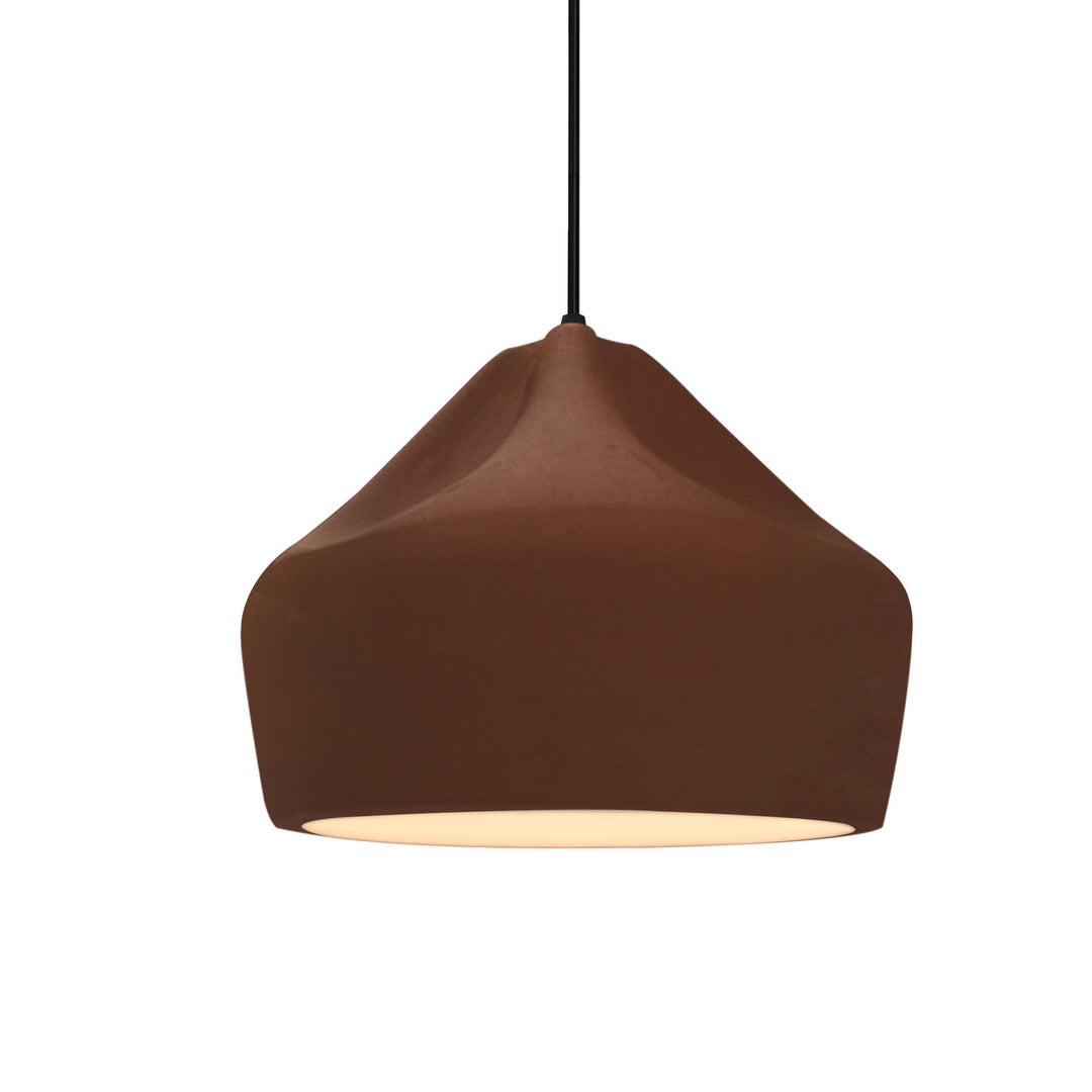 Justice Designs - CER-6590-RRST-MBLK-BKCD - One Light Pendant - Radiance Collection - Matte Black