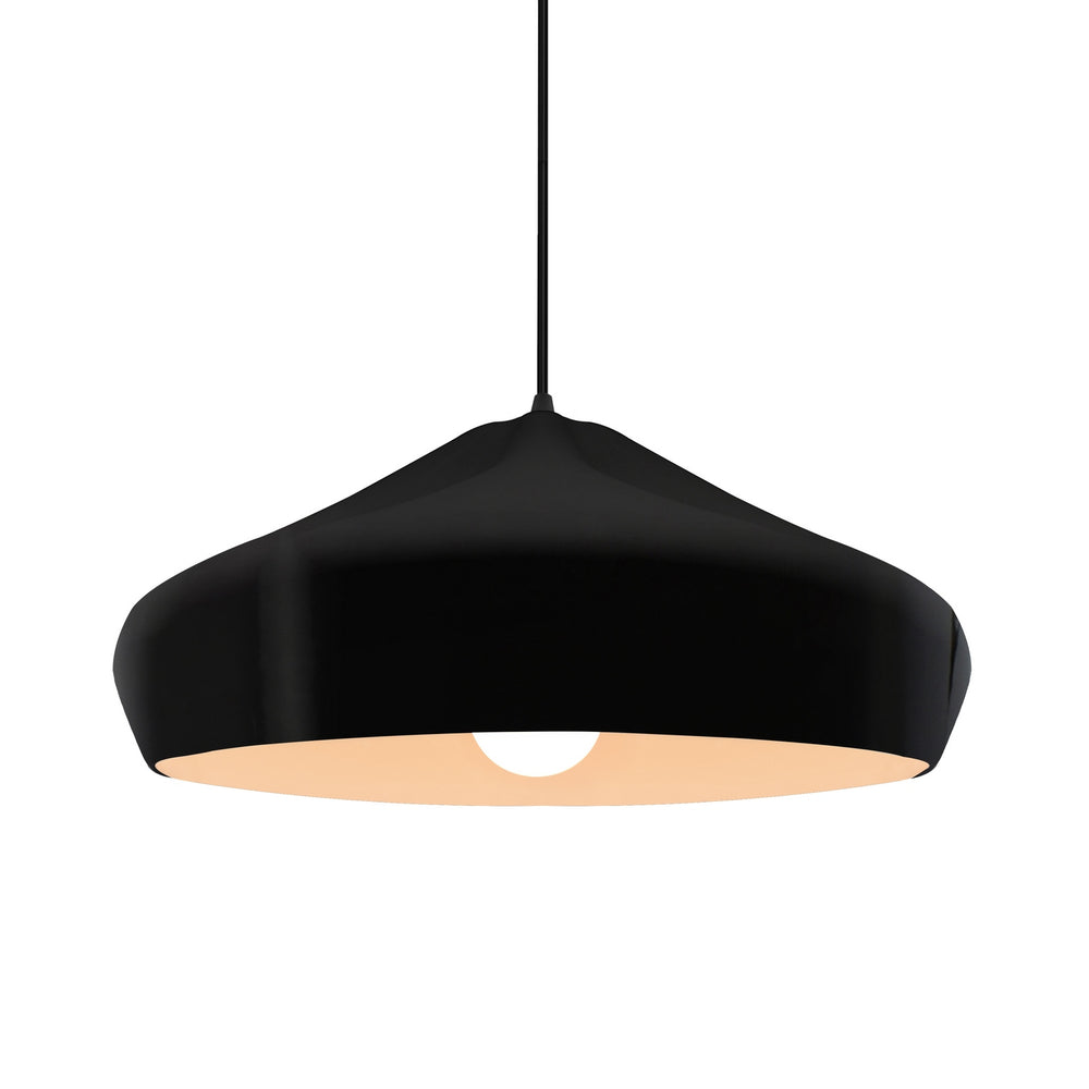 Justice Designs - CER-6595-BLK-MBLK-BKCD - One Light Pendant - Radiance Collection - Matte Black